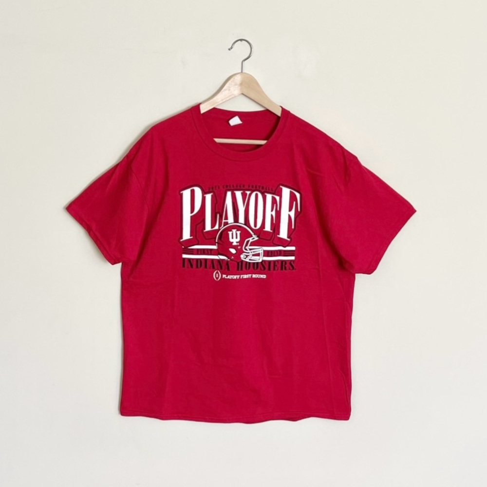 NEW IU Indiana Hoosiers Football 2024 College Playoffs Red T Shirt Adult size XL